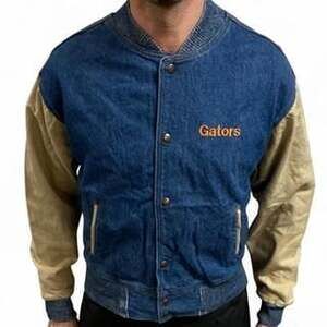 Vintage University of Florida Gators Denim Varsity Bomber Jacket